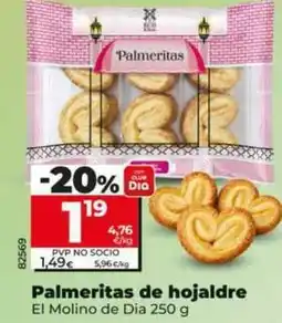 Dia El molino de dia - palmeritas de hojaldre oferta