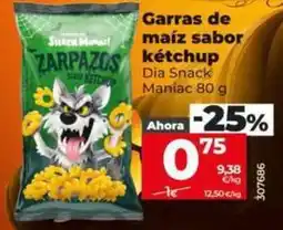 Dia Dia snack maniac - garras de maíz sabor kétchup oferta