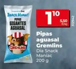 Dia Dia snack maniac - pipas aguasal gremlins oferta
