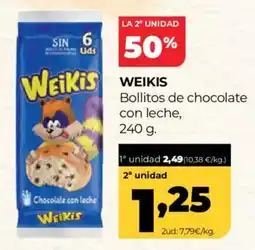 Alimerka Weikis bollitos de chocolate con leche oferta