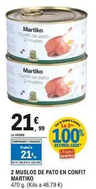 E.Leclerc Martiko - 2 muslos de pato en confit oferta