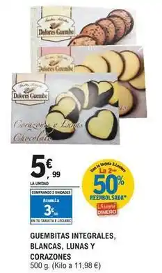 E.Leclerc Dolores guembe - gumbitas integrales, blancas, lunas y corazones oferta