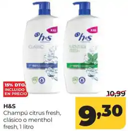 Alimerka H&S champú citrus fresh, clásico o menthol fresh oferta