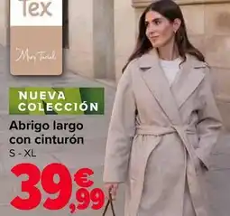 Carrefour Tex - abrigo largo con cinturón oferta