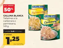 Alimerka Gallina Blanca tallarines a la carbonara o parmesana oferta