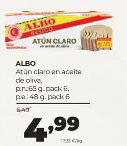 Alimerka Albo atún claro en aceite de oliva oferta
