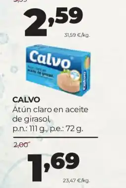 Alimerka Calvo atún claro en aceite de girasol oferta