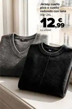 Carrefour Tex - jersey cuello pico o cuello redondo con lana oferta