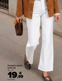 Carrefour Pantalón denim wide leg oferta
