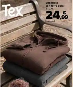 Carrefour Tex - sudadera con forro polar oferta
