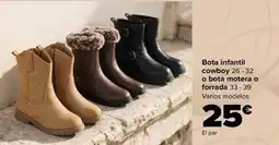 Carrefour Tex - bota infantil cowboy o bota motera o forrada oferta