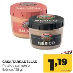 Alimerka Casa Tarradellas paté de salmón o ibérico oferta