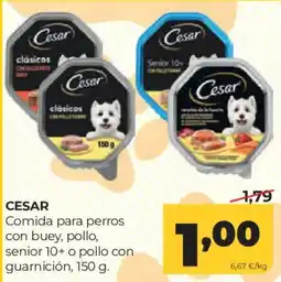 Alimerka Cesar comida para perros con buey, pollo, senior 10+ o pollo con guarnición oferta