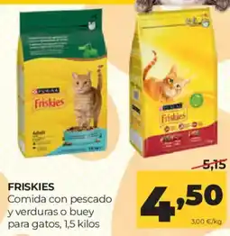 Alimerka Friskies comida con pescado y verduras o buey para gatos oferta