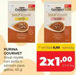 Alimerka purina gourmet soup royale con pollo o salmón para gatos oferta