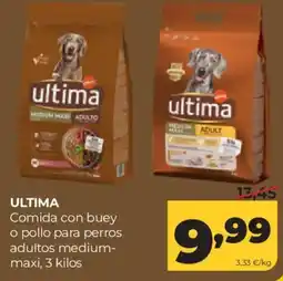 Alimerka ultima comida con buey o pollo para perros adultos medium-maxi oferta