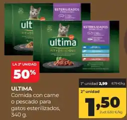 Alimerka ultima comida con carne o pescado para gatos esterilizados oferta
