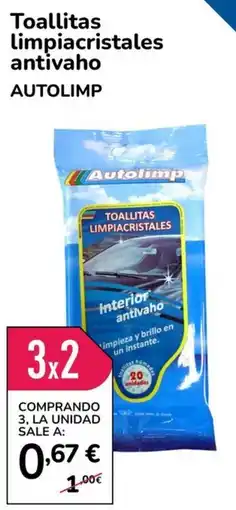 Aurgi Autolimp toallitas limpiacristales antivaho oferta