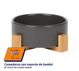 Action Comederos con soporte de bambú oferta