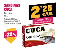 AhorraMas Cuca sardinas picantes oferta