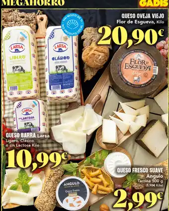 Larsa queso barra ligero clásico o sin lactosa