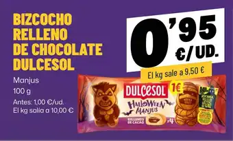 Dulcesol bizcocho relleno de chocolate