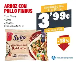 AhorraMas Findus Salto arroz con pollo thai curry oferta