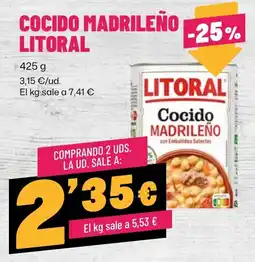 AhorraMas Litoral cocido madrileño oferta