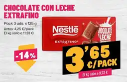 AhorraMas Nestlé chocolate con leche extrafino oferta