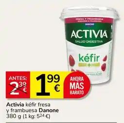 Consum Activia kéfir fresa y frambuesa Danone oferta