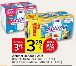 Consum Actimel Danone PACK oferta