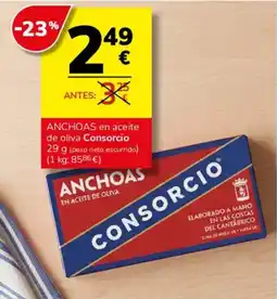 Consum Anchoas en aceite de oliva Consorcio oferta