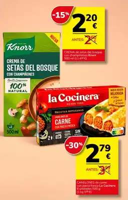 Consum Knorr crema de setas del bosque con champiñones oferta