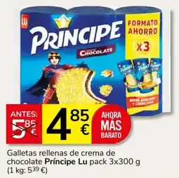 Consum Príncipe galletas rellenas de crema de chocolate oferta
