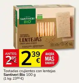Consum Santiveri Bio tostadas crujientes con lentejas oferta