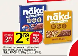 Consum Nakd barritas de fruta y frutos secos oferta