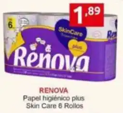 Supermercados Extremadura Renova papel higiénico plus skin care oferta