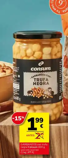 Consum Consum garbanzos con trufa negra oferta