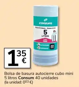 Consum Consum bolsa de basura autocierre cubo mini oferta