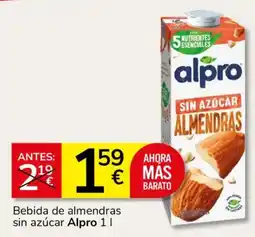 Consum Alpro bebida de almendras sin azúcar oferta