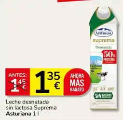 Consum Asturiana leche desnatada sin lactosa Suprema oferta