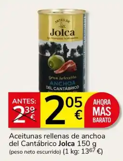 Consum Jolca aceitunas rellenas de anchoa del cantábrico oferta