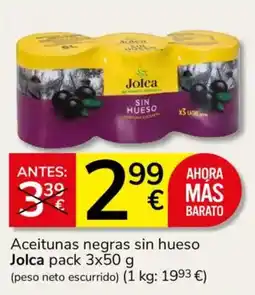 Consum Jolca aceitunas negras sin hueso oferta
