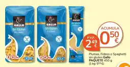 Consum Gallo pluma, fideos o spaghetti sin gluten oferta