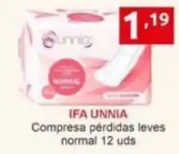 Supermercados Extremadura Ifa unnia compresa pérdidas leves normal oferta