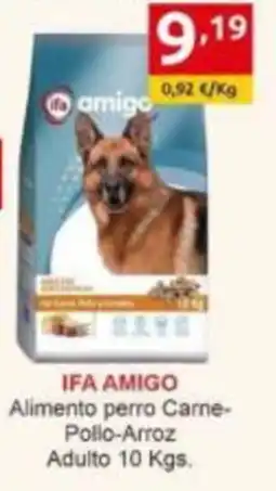 Supermercados Extremadura ifa amigo Alimento perro Carne-Pollo-Arroz oferta
