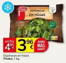 Consum Findus espinacas en hojas oferta
