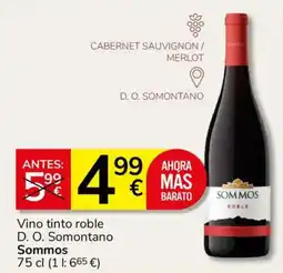 Consum Sommos vino tinto roble oferta