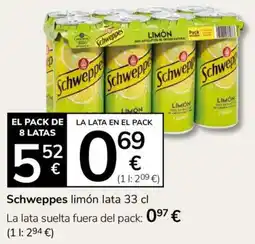 Consum Schweppes limón oferta
