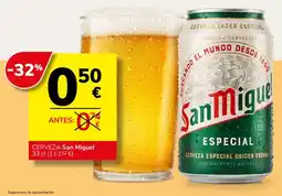 Consum San Miguel cerveza especial oferta
